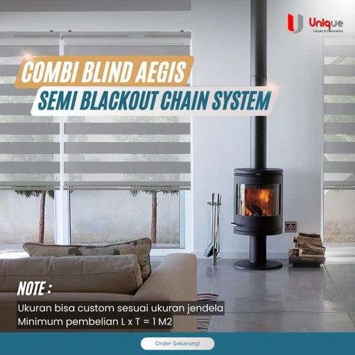 Image of Combi Blind AEGIS Jendela Kamar Semi Blackout Zebra Blind Chain Sistem ( Tarikan Manual )  Korean Window Combi Blind - Halloween, Chain 30Valance 