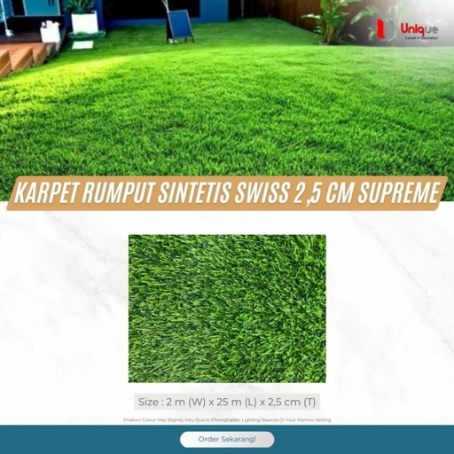 Image of Rumput Swiss Untuk Taman / Rumput Supreme Tebal 2.5cm untuk Rooftop / Rumput Area Tempat Bermain