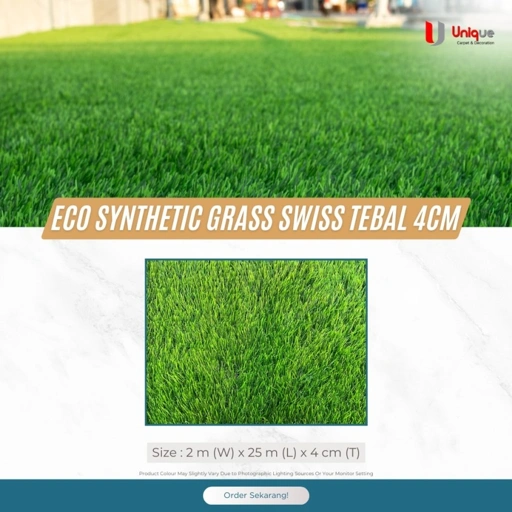 Image of ECO Syntetic Grass Full Green Tebal 4cm / Karpet Rumput Swiss Indoor / Artificial Grass Mini Garden Outdoor
